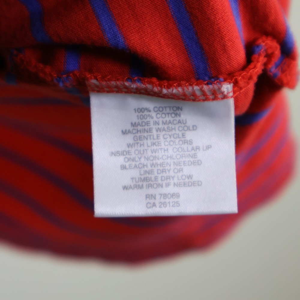 Callaway Golf Sport Polo Shirt Large Striped Red Blue Cotton‎ - Picture 6 of 12